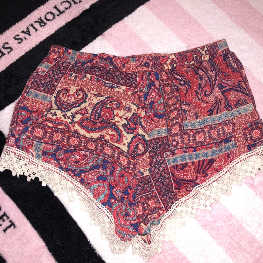 Red Patterned Shorts - Picture 4 of 5